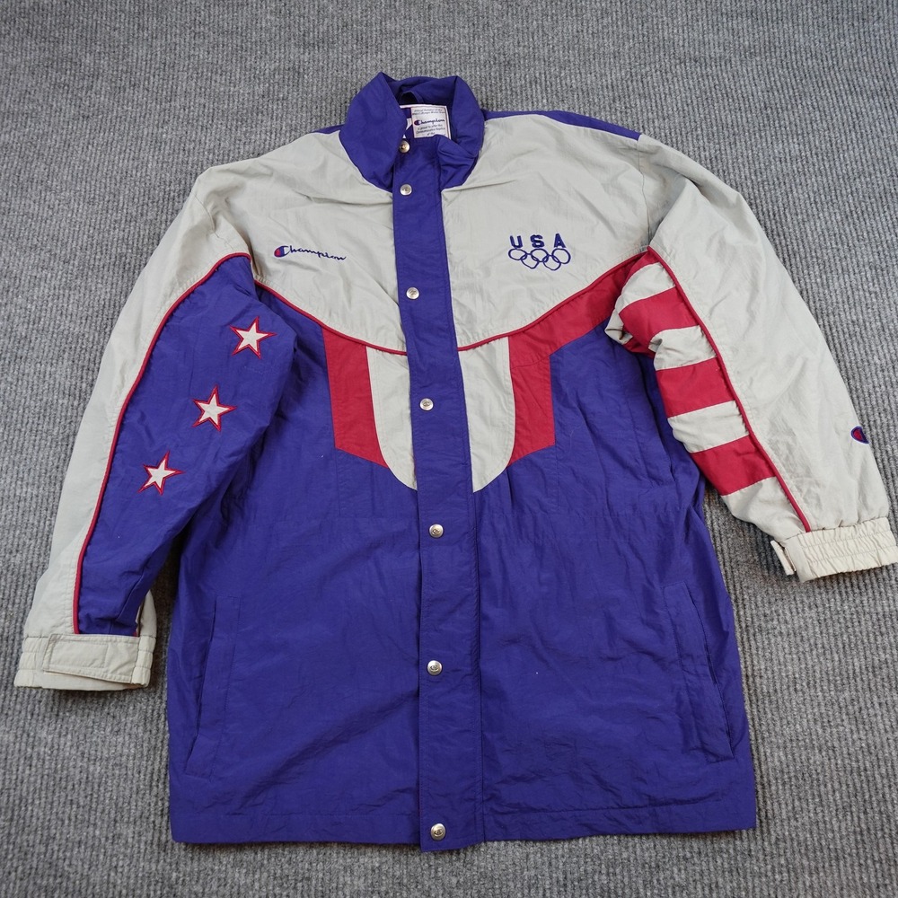 Vintage USA Olympics Jacket Mens Large Multi Lillehammer 1994 Champion Award